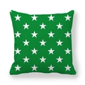 Detailed texture of green peach skin fabric pillowcase with white star pattern - 45*45cm (No Core) / Green