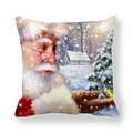 Christmas peach skin pillowcase featuring Santa Claus and a blue bird illustration - Santa Claus and Titmouse Style (6)