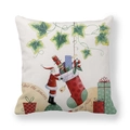 Christmas peach skin square pillowcase with Santa Claus and gift stockings patterns - Season Jolly Santa (4)
