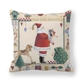 Christmas Santa Claus peach skin pillowcase with vintage tree and rocking horse print - Vintage Illustration Santa Claus Style (5)