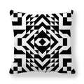 Minimalist black and white geometric pattern peach skin velvet decorative pillowcase - Black and White Diamond Tribal Style Geometric (13)