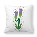 Funda de cojín cuadrada con estampado de flores de campana violetas en blanco - 45x45 cm / Estilo de Doble Flor Púrpura / 4