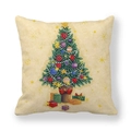 Christmas tree peach skin velvet square pillowcase with gifts print on white background - Christmas Tree and Gifts Underneath Style (11)