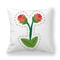 Funda de cojín cuadrada de piel de melocotón con diseño de rosas rojas en blanco - 45x45 cm / Estilo Rosa Roja / 7