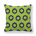 Lime green peach skin pillow cover with purple ikat geometric patterns and soft texture - Lime Green Purple Texture (14)