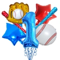 Baseball Geburtstag Ballon Set mit blauer Nummer eins und Aluminiumfolien Sportformen - Nummer 1 Set (棒球加油棒套装1)