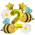 Set di palloncini ape e margherita per 2° compleanno con stelle dorate e numero 2 - Numero 2, Ape, Margherita, Stella