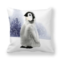 Dettaglio della stampa a pinguino ad acquerello sulla federa decorativa motivo polare - 45x45cm / Stile Pulcino di Pinguino Polare (15)