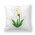 Funda de cojín cuadrada de piel de melocotón con estampado floral de calas sobre blanco - 45x45 cm / Estilo de Ilustración de Calla / 11