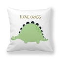 Macro detail of high-quality peach skin fabric texture on the dinosaur pattern pillowcase - 18x18 Inch / I Love Grass Dinosaur Style (21)