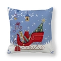 Christmas sleigh pattern peach skin pillowcase with gifts and festive cartoon theme - Snowy Sleigh Loaded with Gifts Style (16)