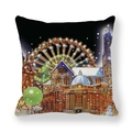 Kissenbezug aus Pfirsichhaut-Stoff mit winterlicher Stadt und Riesenrad-Motiv - Riesenrad Schneeszene Stil (4)