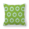 Thick peach skin pillowcase featuring green tie-dye ikat circle pattern designs - Green Light Blue White (19)