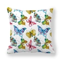 Housse de coussin carrée avec motifs artistiques de papillons aquarelles multicolores - Papillon Aquarelle (1) / 45x45 cm