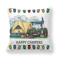 Detalle de la ilustración Happy Campers en funda de almohada con motivo de camping - Ilustración de Camping Carpa Amarilla(23)