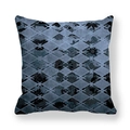 Detail of blue geometric peach skin pillowcase with traditional Japanese patterns - 45x45cm / Diamond Lattice Traditional Pattern Style (10)