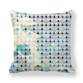 Blue geometric fish scale pattern throw pillow case in peach skin fabric with white background - 45x45cm / Japanese Fish Scale Wave Style (14)