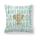 Dicker Kissenbezug mit Muschelmuster und Küsten-Typografie aus weichem Pfirsichhaut-Stoff - Beach Scallop Design