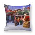 Weihnachtskissenbezug mit Weihnachtsmann und Dampflok-Motiv auf Pfirsichhaut-Gewebe - Weihnachtsmann mit Dampfzug (7)