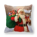 Weihnachtsmann-Muster gedruckt auf quadratischem weißem Pfirsichhaut-Mikrofaser-Kissenbezug - Weihnachtsmann in Schneenacht (8)