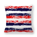 Dettaglio della federa a righe rosse, bianche e blu con trama in stile vintage invecchiato - Strisce Vintage Distressed Rosso Bianco Blu