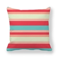 Taie d'oreiller style britannique en peau de pêche avec des rayures colorées modernes - Multicolor Patchwork Horizontal Stripe
