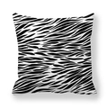 Housse de coussin carrée avec motif zébré noir et blanc sur un fond blanc classique - Classique Noir et Blanc Zèbre