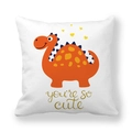 Quadratischer Kissenbezug mit süßem orangefarbenem Dino und 'you're so cute' Schriftzug - 45x45 cm / You're So Cute Oranger Dinosaurier Stil (7)