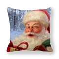 Weihnachtskissenbezug mit Weihnachtsmann-Porträt aus weichem Pfirsichhaut-Stoff - Weihnachtsmann Porträt (12)