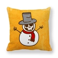 Kissenhülle aus Pfirsichhaut in Orange mit Cartoon-Skelett-Schneemann-Muster - 45x45 cm / Totenkopf-Schneemann (4)