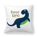 Weicher Kissenbezug mit niedlichem blauem und grünem Funny Dino Comic Aufdruck - 45x45 cm / Funny Dino Blaugrün Stil (12)