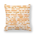 Housse de coussin peau de pêche à rayures ondulées blanches et orange - Orange Irregular Wave Stripe