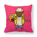 Cartoon Mechaniker Totenkopf Kissenbezug in hellem Rosa aus Pfirsichhautgewebe - 45x45 cm / Mechaniker Totenkopf (27)