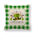 Dettaglio della federa per San Patrizio con motivo a quadri e stampa del leprechaun - Stile Trust Me I'm A Leprechaun (7)
