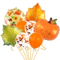 Set di palloncini del Ringraziamento con foglie d'acero, zucca e palloncini arancioni - Fascio di Palloncini del Ringraziamento 1