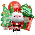Kit ballons de Noël avec Père Noël, sapin et boîte cadeau pour décoration de fête - Ensemble Cadeau Père Noël