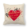 Fodera per cuscino in lino San Valentino con cuore rosso e scritte dorate 45x45cm - Design Testo Wild About You (22)