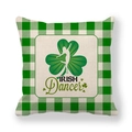 Federa per cuscino San Patrizio a quadri con trifoglio verde e stampa Irish Dancer - Stile Ballerino Irlandese (9)