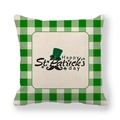 St. Patrick's Day green plaid linen pillowcase with lucky hat and clover pattern - Beard and Hat (8)