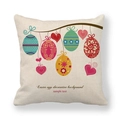 Easter linen pillowcase with colorful hanging eggs and vintage tree branch pattern - Hanging Easter Eggs Style (Style 2)