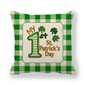 Fodera per cuscino in lino San Patrizio con ricamo a quadrifoglio MY 1st - Stile My 1st St. Patrick's Day (16)