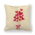 Linen Valentine's Day pillow cover with heart balloon bouquet and happy greetings - Heart Balloons Theme (10)