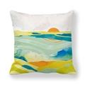 Modern abstract landscape pillow cover with mountain and sun print on peach skin fabric - Modern Saturated Abstract (21)