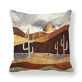 Abstract marble sun desert landscape cushion cover in peach skin fabric finish - Earth Gold Sunset Mountains (26)