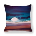Peach skin pillowcase featuring abstract mountain landscape with pink moon design - Purple Brown Starry Moon (30)