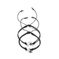 Handgefertigtes Set aus Evil Eye-Armbändern mit Mond- und Stern-Anhängern aus Silber - Silber (Stern & Mond)