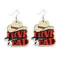 Western Holzohrringe mit Cowboyhut Design und I LOVE DAD Aufdruck für den Vatertag - I Love You Dad Cowboyhut Stil (2#)