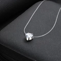 Collier invisible en fil de pêche avec pendentif en zircone en forme de cœur - Cœur