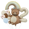 Details zum 2. Geburtstag Set mit Bärenballon, Regenbogen und cremefarbener Nummer 2 - Nummer 2 (Magisches Bären-Set 2)