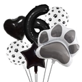 Détail du set de ballons numéro 6 thème animal avec empreintes pour anniversaire - Chiffre 6